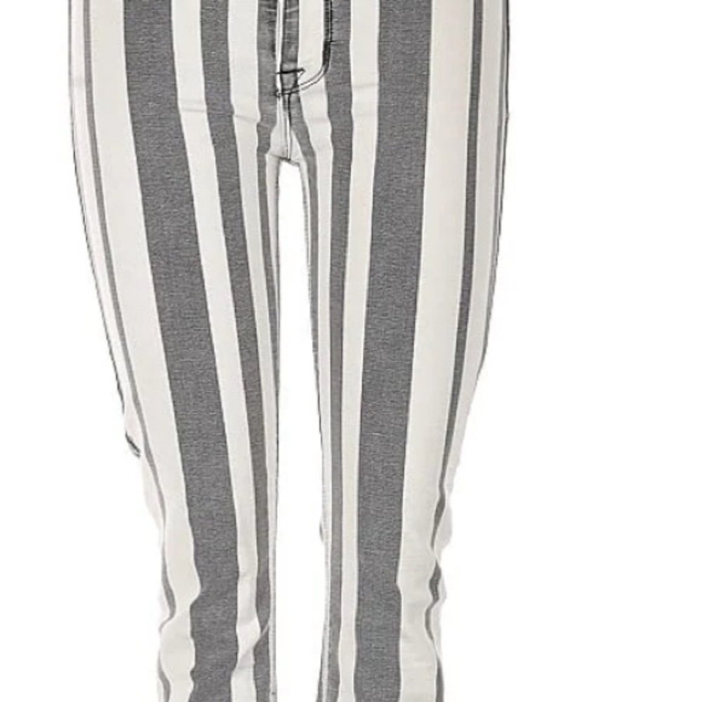 Hudson Jeans faded black and White Skinny Striped Denim